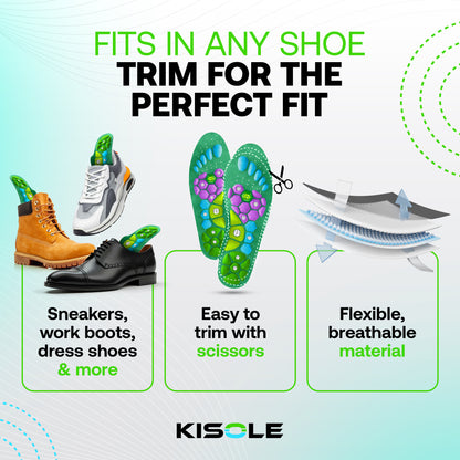 KiSole for Foot Pain with Magnetic Acupressure Insoles