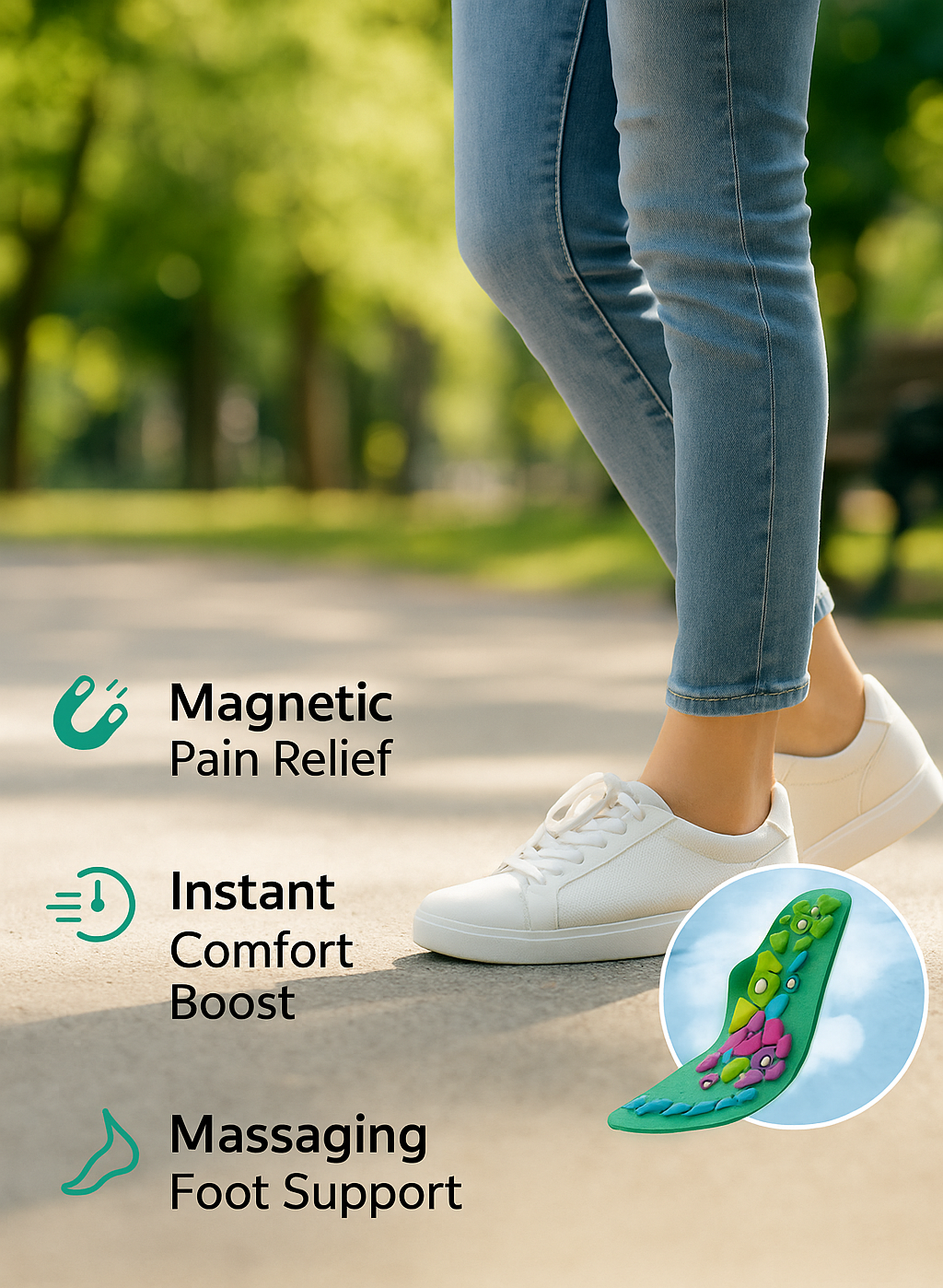 KiSole for Foot Pain with Magnetic Acupressure Insoles